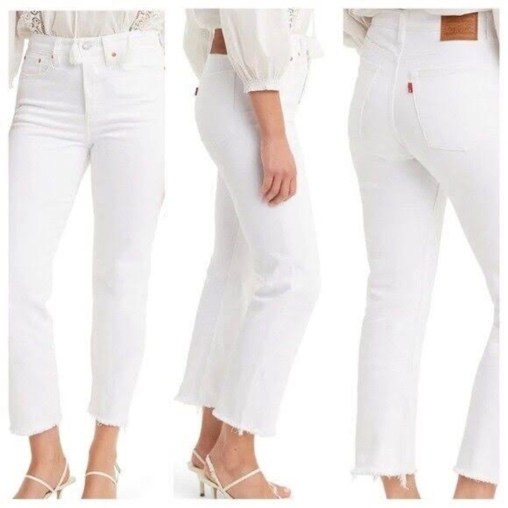 Levi's Wedgie Straight White High Rise Jeans 29